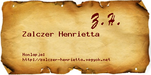 Zalczer Henrietta névjegykártya